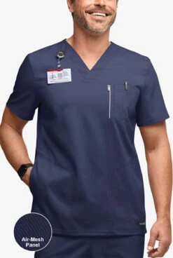 UA Advantage STRETCH Men's 5-Pocket V-Neck Air-Mesh Panel Scrub Top