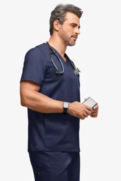 UA Advantage STRETCH Men's 5-Pocket V-Neck Air-Mesh Panel Scrub Top -Scrubs Wear Shop AB3222 092223 NAVY 5 S