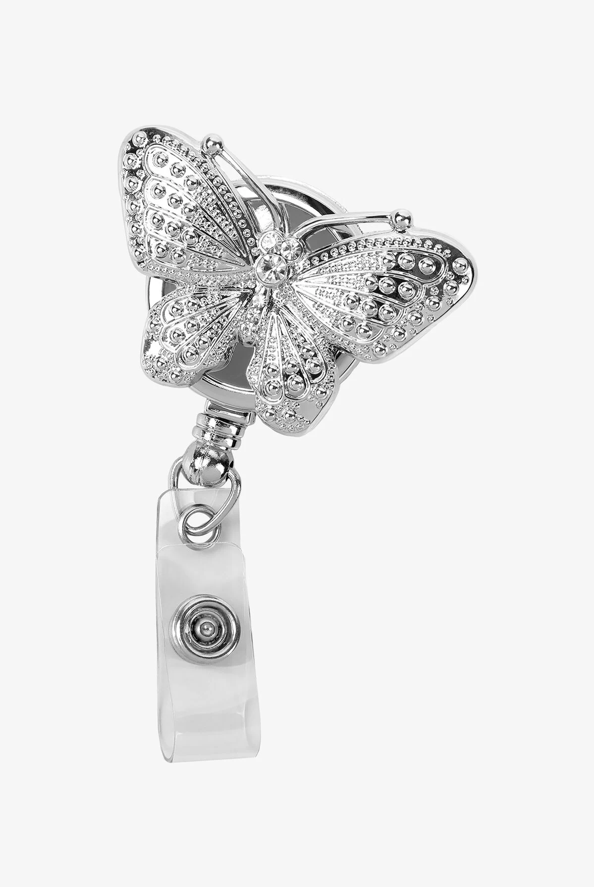 Boojee Silver Butterfly Retractable ID Badge Holder 1 Boojee Silver Butterfly Retractable ID Badge Holder