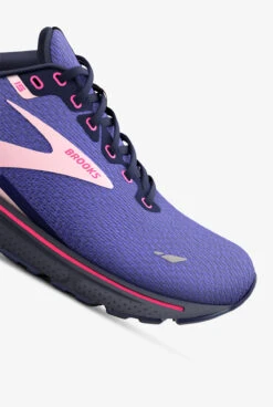 Brooks Women's Ghost 15 Blue/Peacoat/Pink Athletic Lace Up Nursing Shoes -Scrubs Wear Shop BWGHOST469 BLUE 3 HV