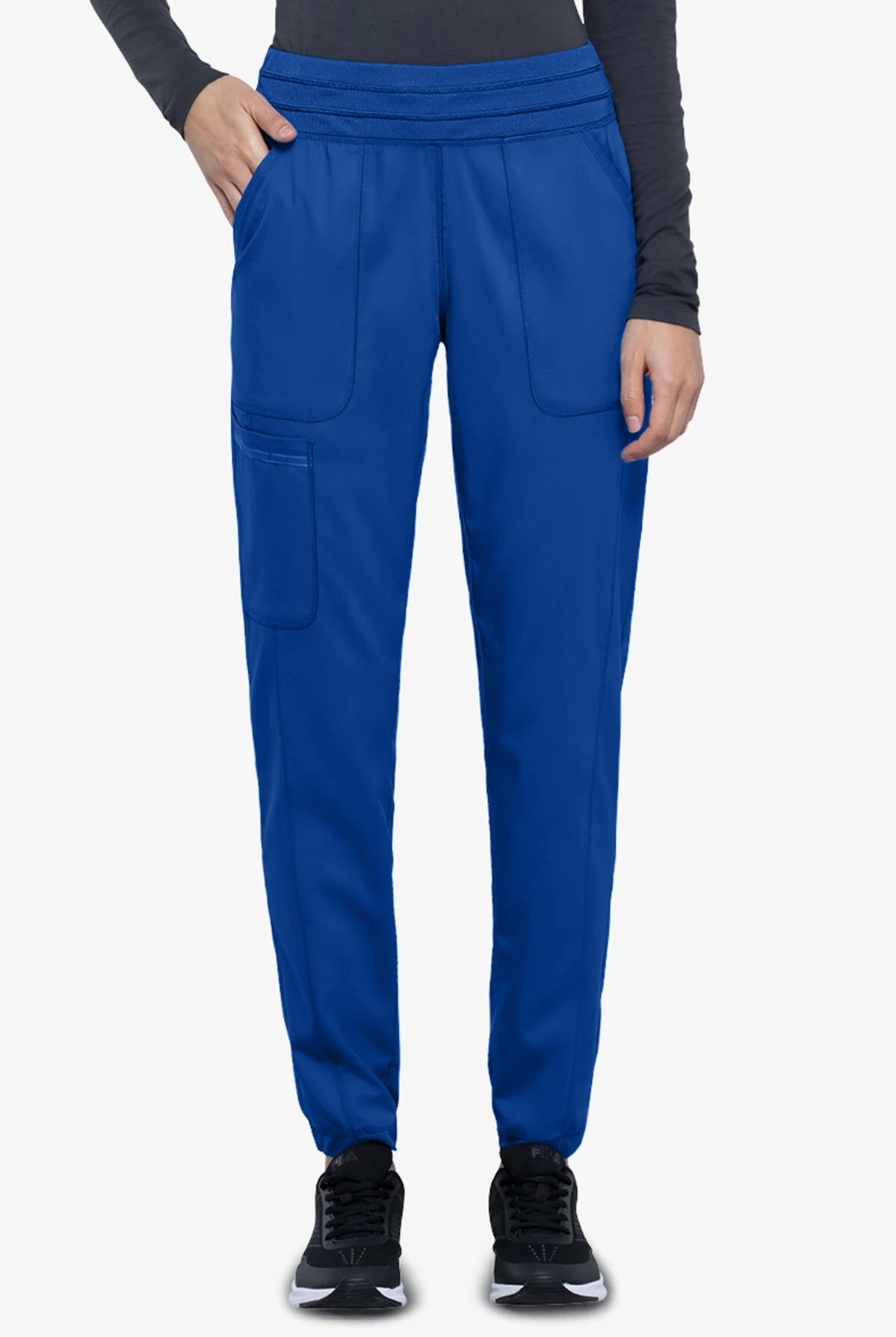 Cherokee Workwear Revolution Women's 5-Pocket STRETCH Elastic Waistband Half Jogger Scrub Pants - Petite 1 Cherokee Workwear Revolution Women's 5-Pocket STRETCH Elastic Waistband Half Jogger Scrub Pants - Petite