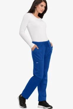 Cherokee Workwear Revolution Unisex 4-Pocket STRETCH Drawstring Cargo Scrub Pants - Short -Scrubs Wear Shop CK020 ROYAL 6 1