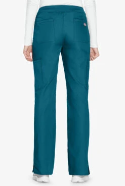 Cherokee Workwear Women's 6-Pocket Rib-Knit Waistband Pull-On Cargo Scrub Pants - Petite -Scrubs Wear Shop CK210 CARIB 4
