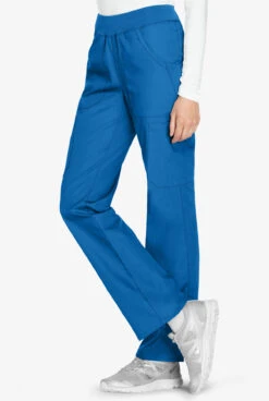 Cherokee Workwear Women's 6-Pocket Rib-Knit Waistband Pull-On Cargo Scrub Pants -Scrubs Wear Shop CK210 ROYAL 3 1