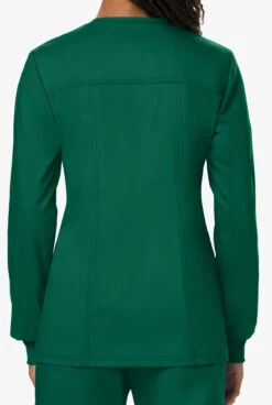 Cherokee Workwear Revolution Women's 3-Pocket STRETCH Snap Front Scrub Jacket -Scrubs Wear Shop CK310 HUNTE 4