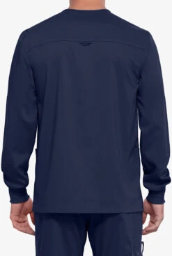 Cherokee Workwear Revolution Men's 3-Pocket STRETCH Snap Front Scrub Jacket -Scrubs Wear Shop CK380 NAVY 4