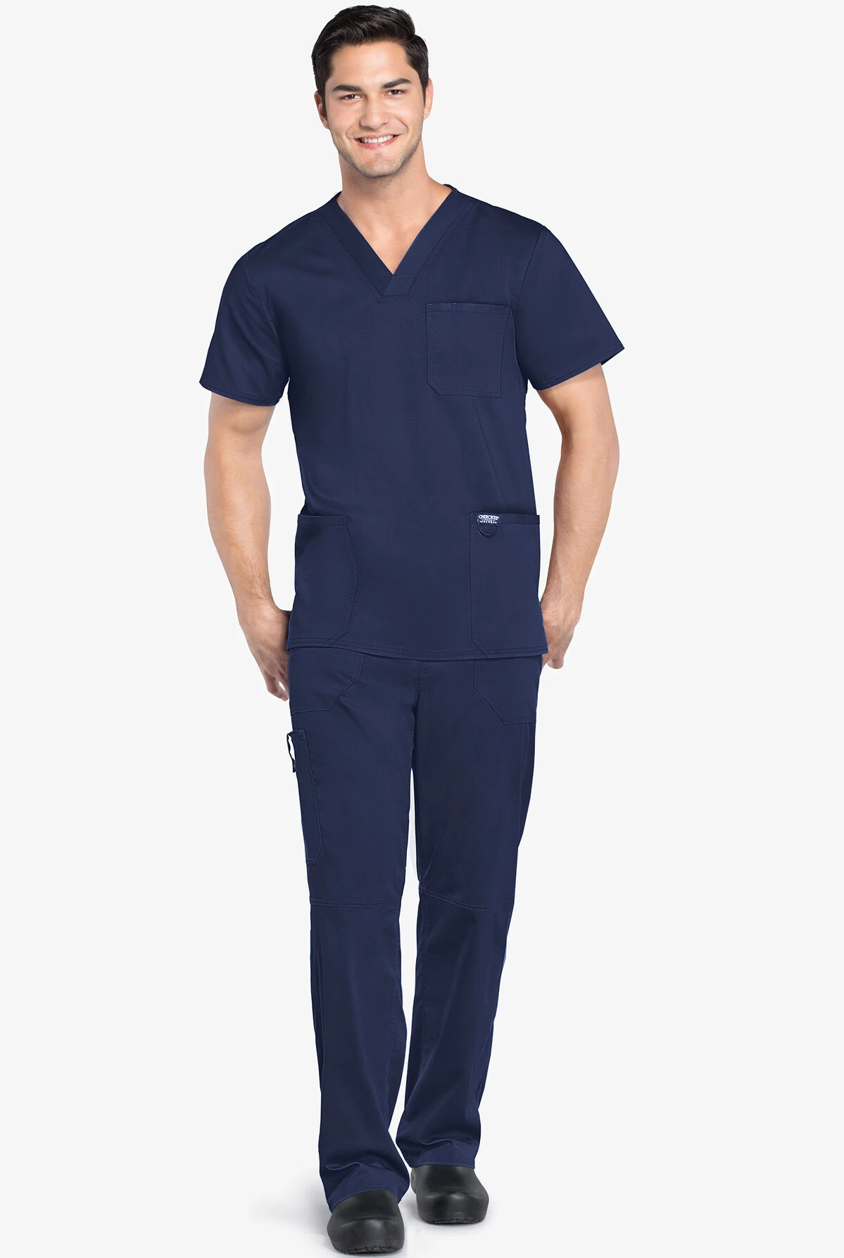Cherokee Workwear Revolution Men's 3-Pocket STRETCH V-Neck Scrub Top 2 Cherokee Workwear Revolution Men's 3-Pocket STRETCH V-Neck Scrub Top - Image 2