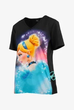 Cherokee Tooniforms Disney Cinderella Dream Women's 1-Pocket V-Neck Print Scrub Top 5 Cherokee Tooniforms Disney Cinderella Dream Women's 1-Pocket V-Neck Print Scrub Top -Scrubs Wear Shop CK627PRC 3