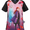 Cherokee Tooniforms Disney Frozen 2 Women's 1-Pocket V-Neck Print Scrub Top