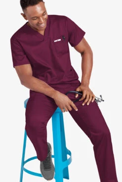 UA Flex2 Unisex 6-Pocket Pull-On Cargo STRETCH Scrub Pants -Scrubs Wear Shop F2357 WINE 6