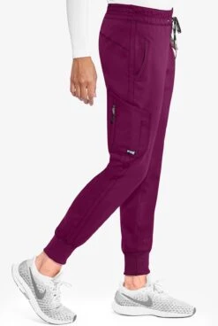 Grey's Anatomy™ By Barco Kira Women's 5-Pocket Double Cargo Knit Cuff Jogger Scrub Pants - Petite -Scrubs Wear Shop GA534 WINE 5