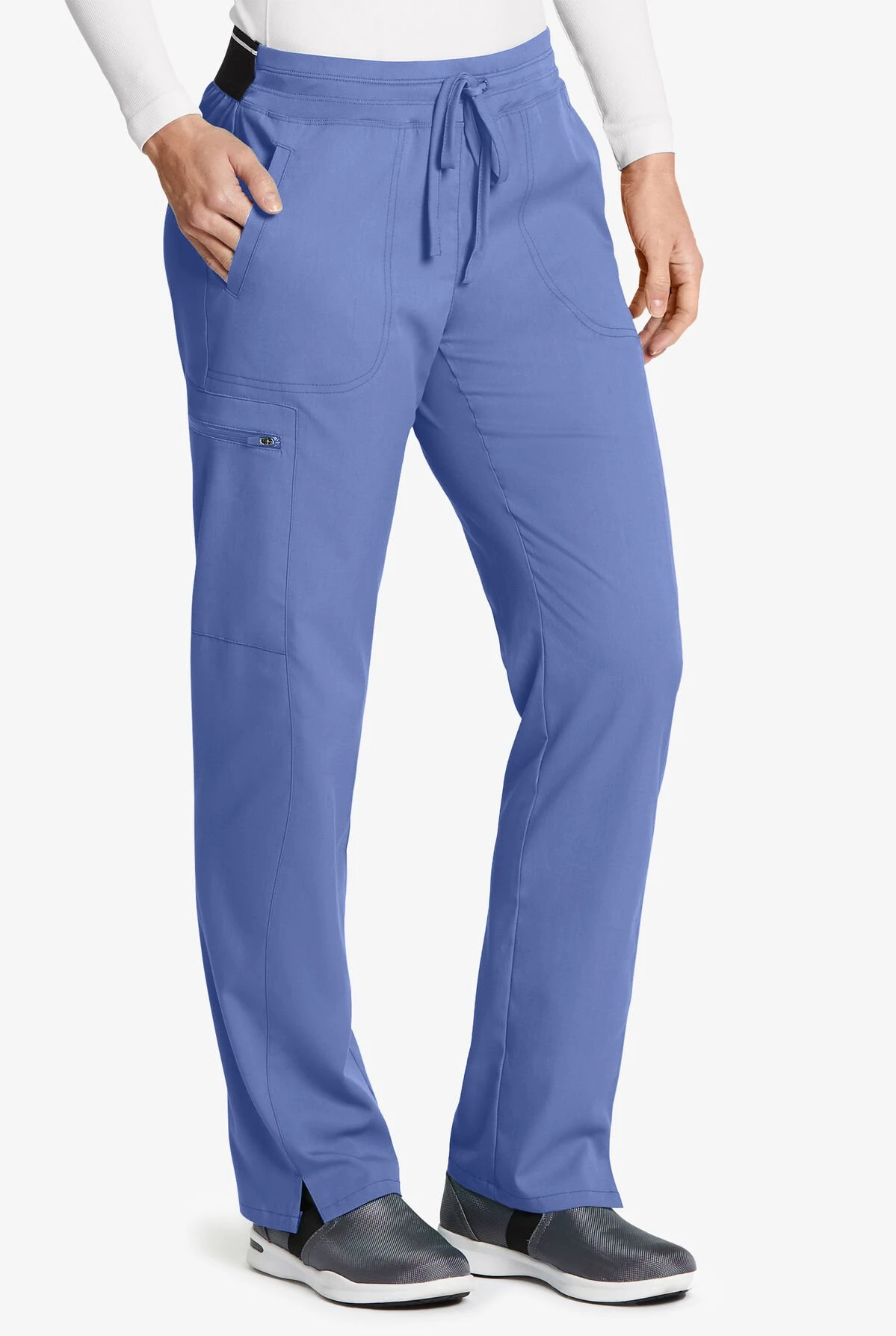 Grey's Anatomy™ By Barco Spandex STRETCH Kim Women's 3-Pocket Back Elastic Cargo Scrub Pants - Petite 1 Grey's Anatomy™ By Barco Spandex STRETCH Kim Women's 3-Pocket Back Elastic Cargo Scrub Pants - Petite