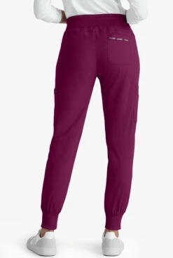 Grey's Anatomy™ By Barco Spandex STRETCH Carly Women's 7-Pocket Cargo Jogger Scrub Pants - Petite -Scrubs Wear Shop GRS527 WINE 4