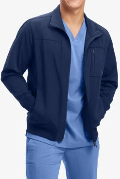 Healing Hands Purple Label Jonathan Men's 6-Pocket STRETCH Bomber Scrub Jacket