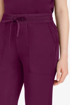 HH Works By Healing Hands Raine Women's 5-Pocket STRETCH Drawstring Pant - Petite -Scrubs Wear Shop HE9530 WINE 3