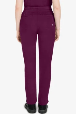 HH Works By Healing Hands Raine Women's 5-Pocket STRETCH Drawstring Pant - Petite -Scrubs Wear Shop HE9530 WINE 4