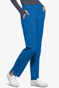 Cherokee Infinity Women's 6-Pocket STRETCH Rib-Knit Waistband Cargo Scrub Pants -Scrubs Wear Shop IN065 ROYAL 5