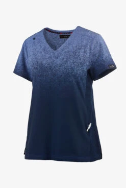 Koi Basics Cali Ombre Heather Galaxy/ Navy V Neck Print Scrub Top 5 Koi Basics Cali Ombre Heather Galaxy/ Navy V Neck Print Scrub Top -Scrubs Wear Shop K1031HGA 3