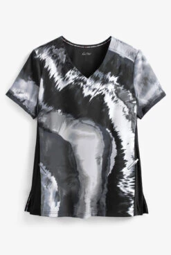 Koi Lite™ Platinum Marble Women's 2-Pocket V-Neck Print Scrub Top