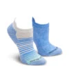 Nurse Mates Women's Compression Damask/Stripe Denim Anklet 2 Pack Socks