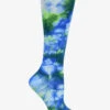 Nurse Mates Royal/Green Tie Dye 12-14 MmHg Wide Light Compression Socks