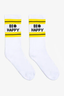 Living Royal Be Happy Unisex Classic Crew Socks -Scrubs Wear Shop LRBEHAPP 101623 3