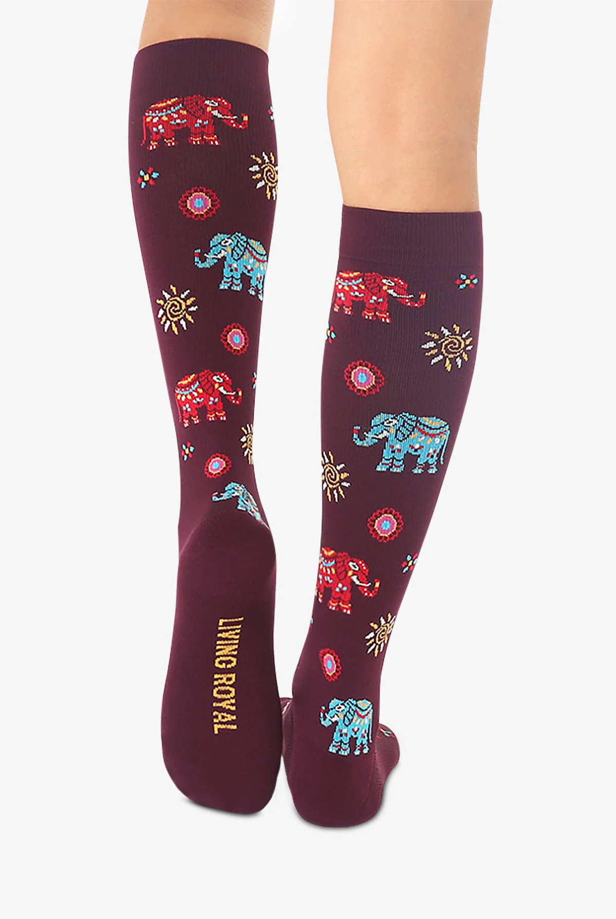 Living Royal Elephant Women's 15-20 MmHg Moderate Compression Socks 2 Living Royal Elephant Women's 15-20 MmHg Moderate Compression Socks - Image 2