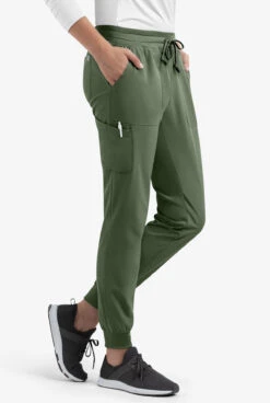 Maevn Matrix UA Exclusive Women's 5-Pocket STRETCH Jogger Scrub Pants -Scrubs Wear Shop MA6502 OLIVE 5