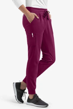 Maevn Matrix Impulse Women's 5-Pocket STRETCH Jogger Scrub Pants - Petite -Scrubs Wear Shop MA8520 WINE 5