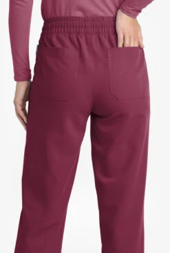 MOVEMENT By Butter-Soft Mira Women's 6-Pocket Wide Leg Scrub Pants - Petite -Scrubs Wear Shop MBS265 WINE 3