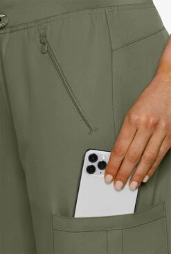 Med Couture Insight Women's 4-Pocket Zipper Cargo Pocket Scrub Pants -Scrubs Wear Shop P2702 110323 OLIVE 3 HV