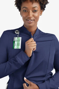 ReSurge Quartz Women’s 6-Pocket Long Sleeve Zip Front Scrub Jacket 12 ReSurge Quartz Women’s 6-Pocket Long Sleeve Zip Front Scrub Jacket -Scrubs Wear Shop RE521 100523 NAVY 5