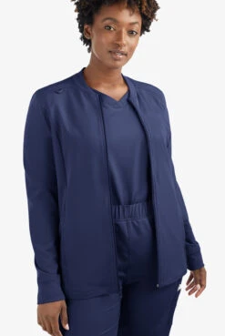 ReSurge Quartz Women’s 6-Pocket Long Sleeve Zip Front Scrub Jacket 14 ReSurge Quartz Women’s 6-Pocket Long Sleeve Zip Front Scrub Jacket -Scrubs Wear Shop RE521 100523 NAVY 7 HV