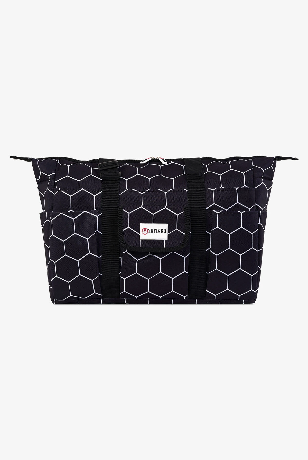 SHYLERO Black Bee Hive Nurse Bag And Utility Tote 1 SHYLERO Black Bee Hive Nurse Bag And Utility Tote
