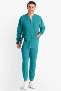 Skechers Structure Men's 3-Pocket STRETCH Warm-Up Scrub Jacket 5 Skechers Structure Men's 3-Pocket STRETCH Warm-Up Scrub Jacket -Scrubs Wear Shop SK0408 101923 TEAL 3 S HV