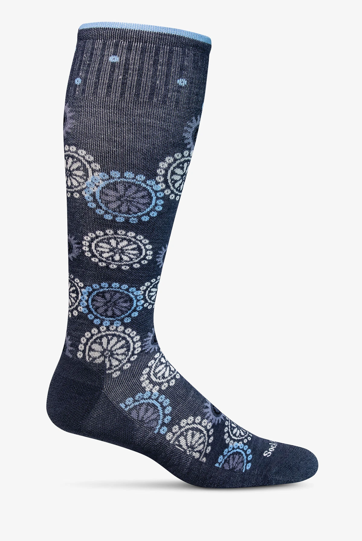 Sockwell Block Print Denim Women's 15-20mmHg Moderate Compression Socks 1 Sockwell Block Print Denim Women's 15-20mmHg Moderate Compression Socks