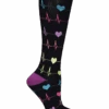 Think Medical Heart EKG Women's 10-14 MmHg Wide Light Compression Socks