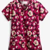 Tasha & Me Midflor Women's 2-Pocket V-Neck Print Scrub Top