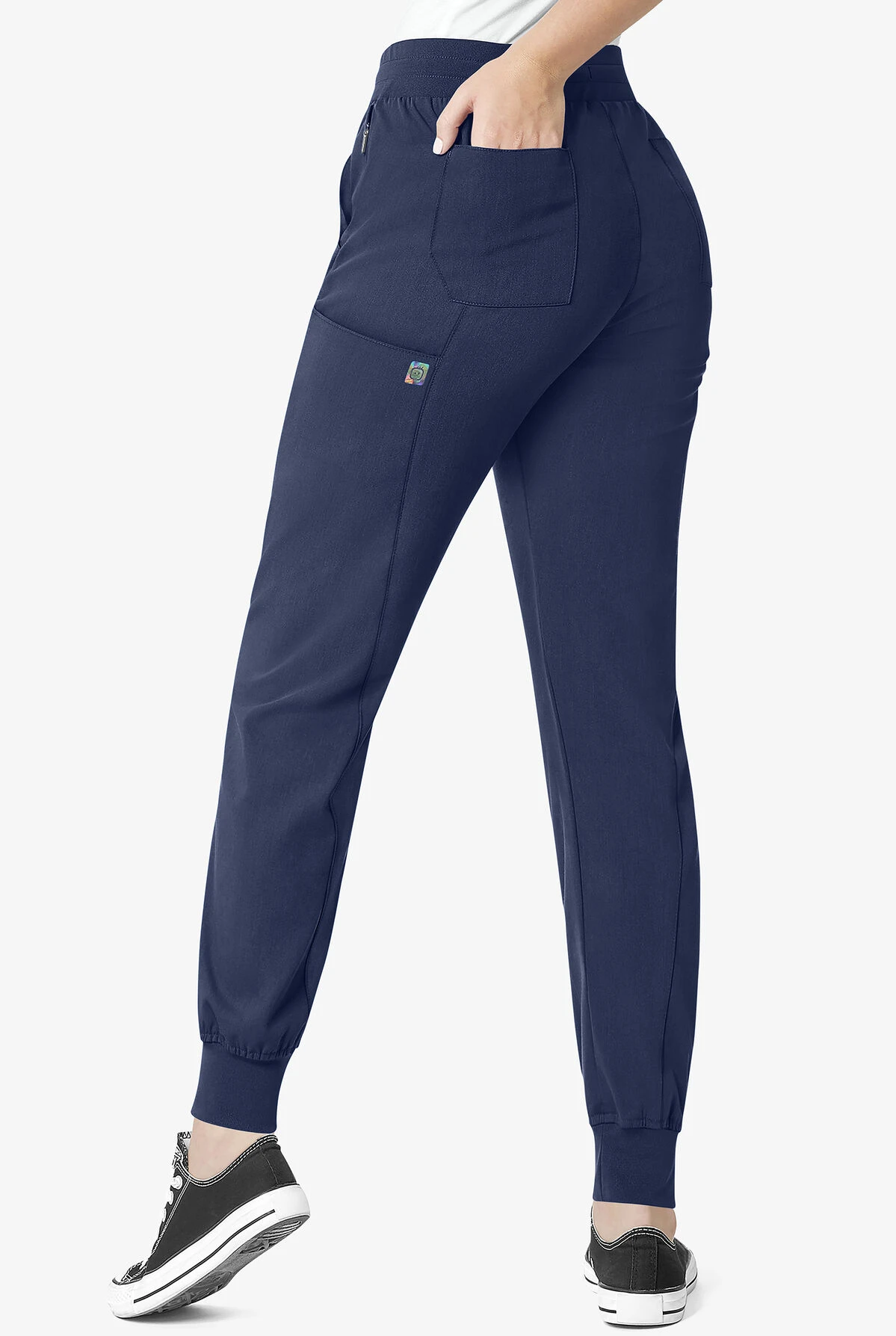 WonderWink Aero Women's 7-Pocket STRETCH Yoga Waistband Cargo Jogger Scrub Pants - Petite 2 WonderWink Aero Women's 7-Pocket STRETCH Yoga Waistband Cargo Jogger Scrub Pants - Petite - Image 2