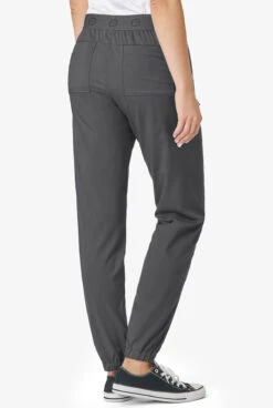 WonderWink PRO Women's 8-Pocket STRETCH Elastic Waist Cargo Jogger Scrub Pants -Scrubs Wear Shop W5719 PEWTE 4